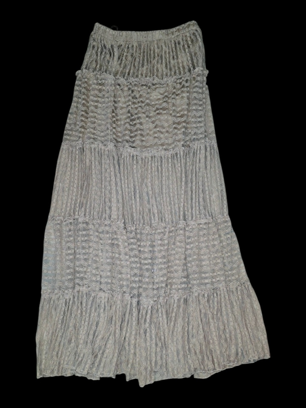 Promesa Cream Tiered Maxi Skirt